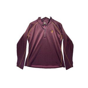 ASU Arizona State University Women Burgundy Quarter Zip Sweatshirt Large